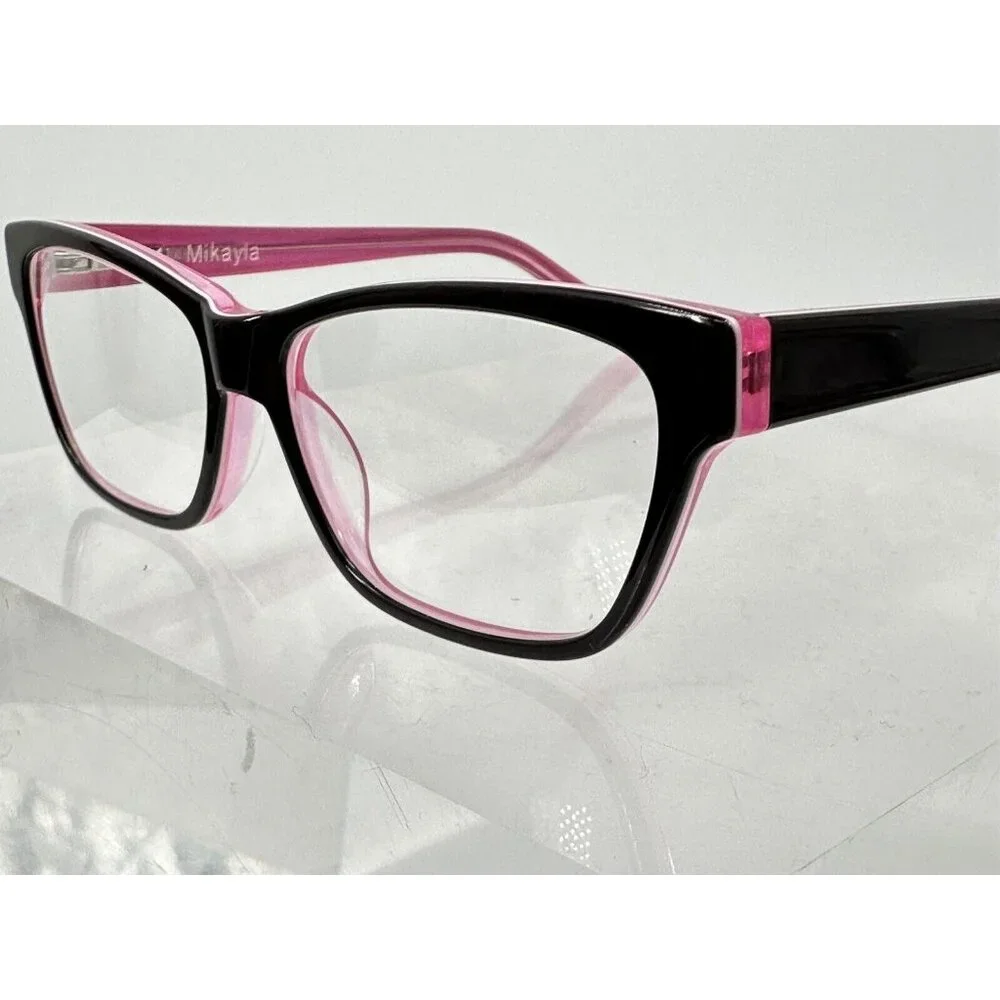 Zenni Kids’ Rectangle Glasses 669321 Mikayla Pink Black (LE-2)